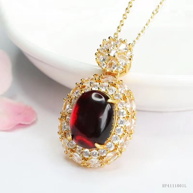 Dark blood amber necklace
