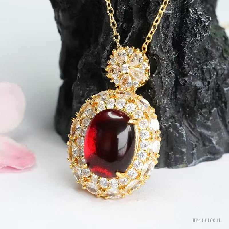 Dark blood amber necklace