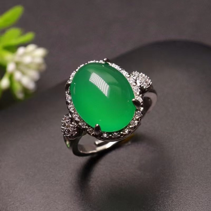 chalcedony ring(size adjustable)