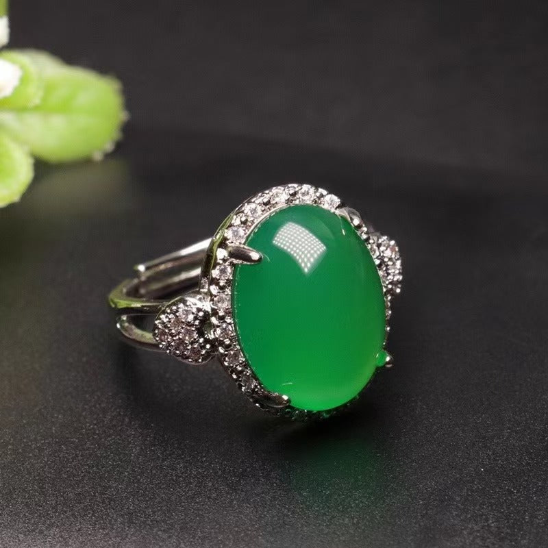 chalcedony ring(size adjustable)