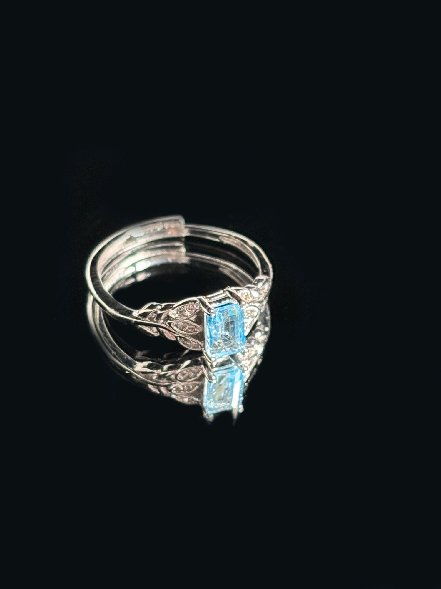 Blue Topaz Rectangular Ring