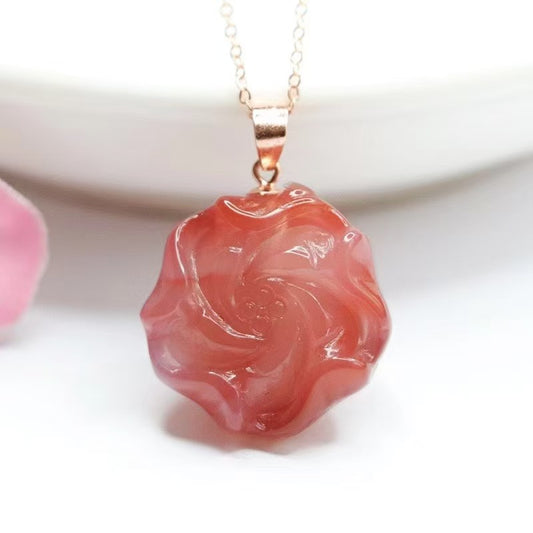 Yanyuan agate rose necklace