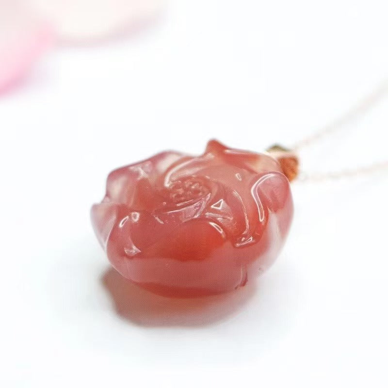 Yanyuan agate rose necklace