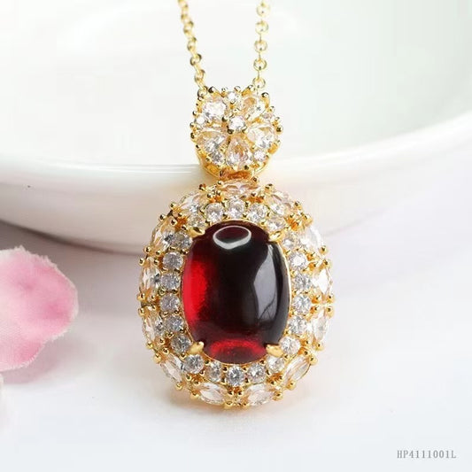 Dark blood amber necklace