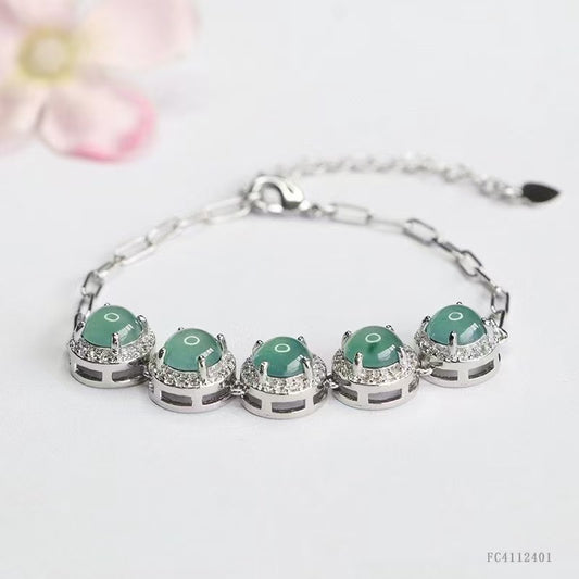 Jadeite shine bracelet(5 jadeite)