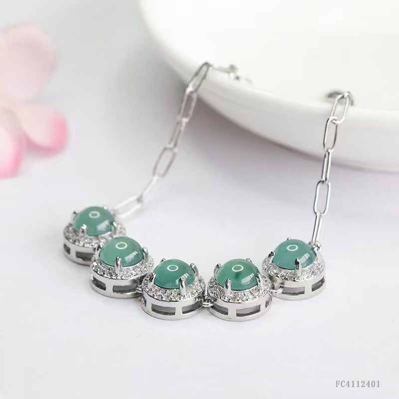 Jadeite shine bracelet(5 jadeite)