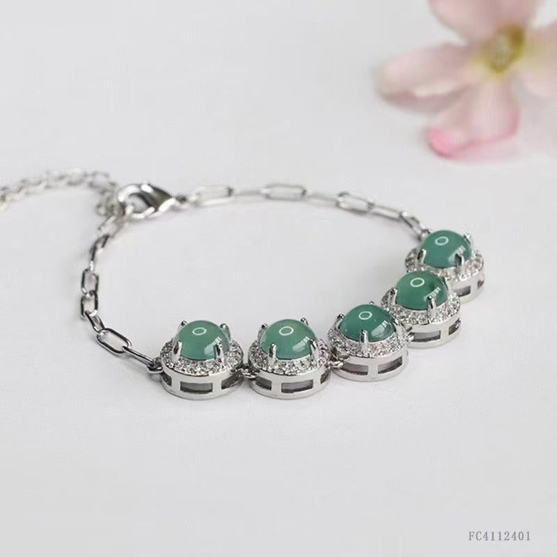 Jadeite shine bracelet(5 jadeite)