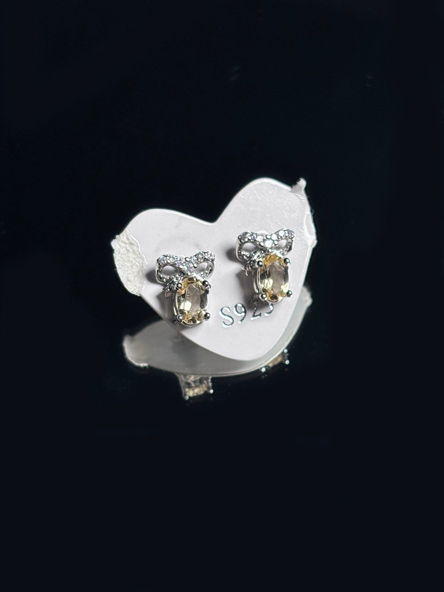 Lemon Citrine Bow Earrings
