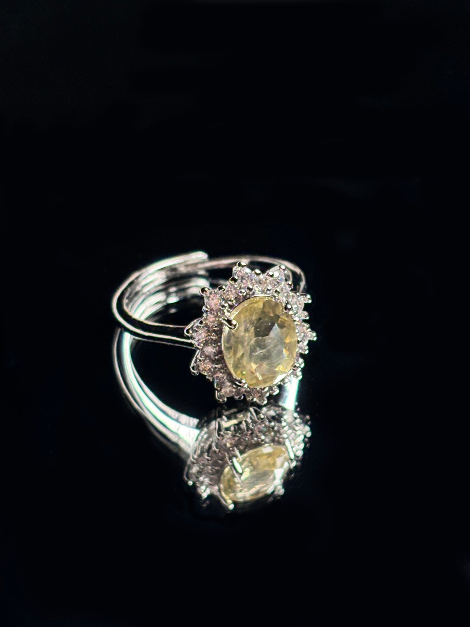 Lemon Citrine Sunflower Ring